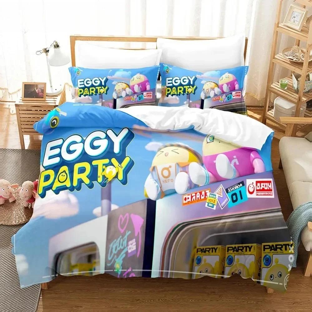 Комплект постельного белья Eggy Party Наволочки Односпальный Полуторный Двуспальный Кинг Мальчики Постельное белье 3D Принт Игра Eggy Пододеяльники