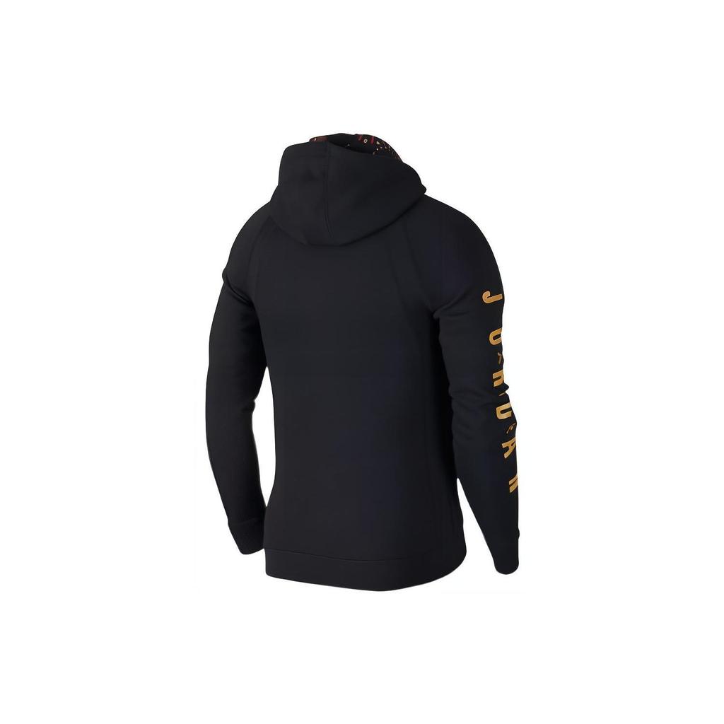 Air Jordan Китайский Новый год Фейерверк с капюшоном на молнии Повседневная куртка Мужская верхняя одежда Черный AO1922-010