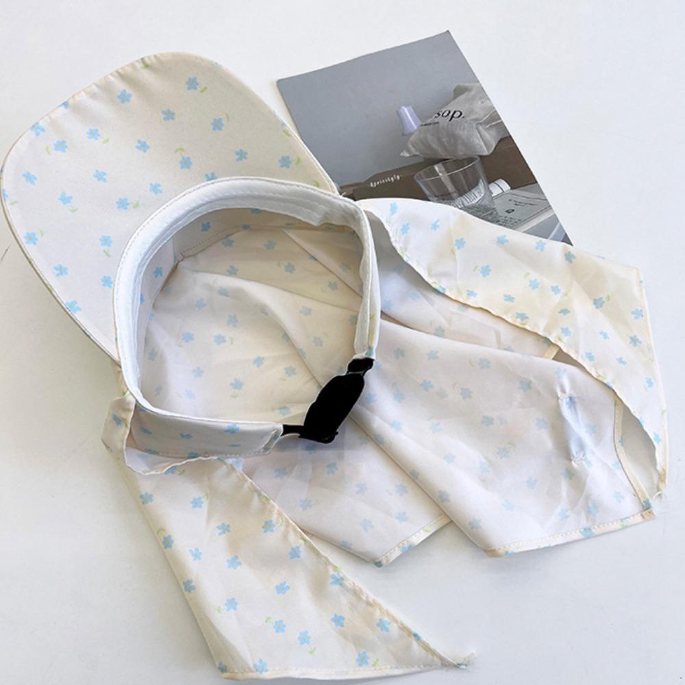 Korean Style Flower Baseball Cap Sunscreen Floral Headscarf Hat Strappy Bandana Hat Vacation