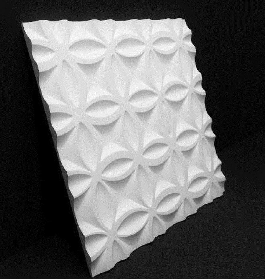 3D Wall Panel Mold for Gypsum, Plaster or Concrete Tile for Decorative Wall Panels 'Bubbl'