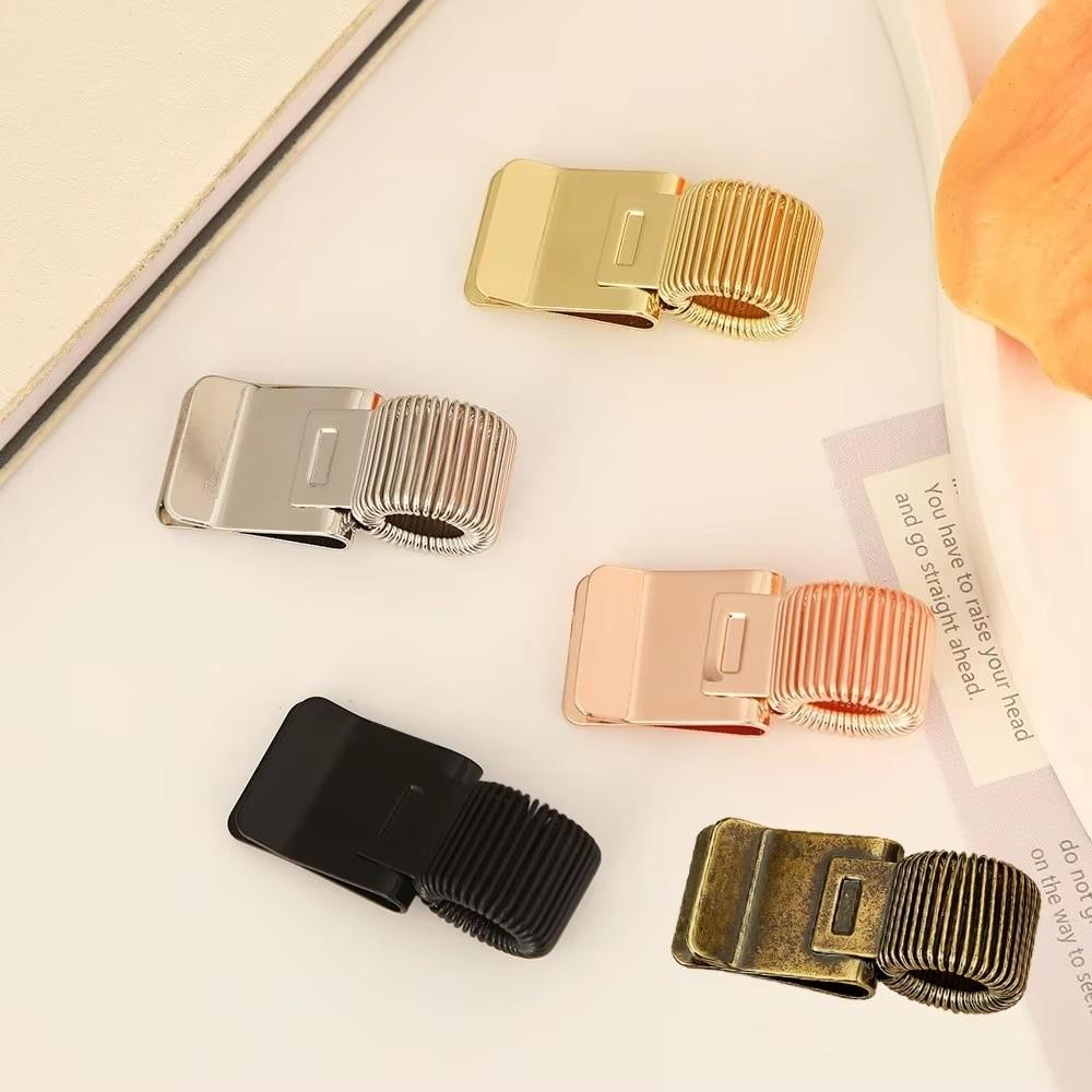 Multi-functional Spring Pen Clip Metal Pencil Holder Vintage Bookmark  Stationery Supplies