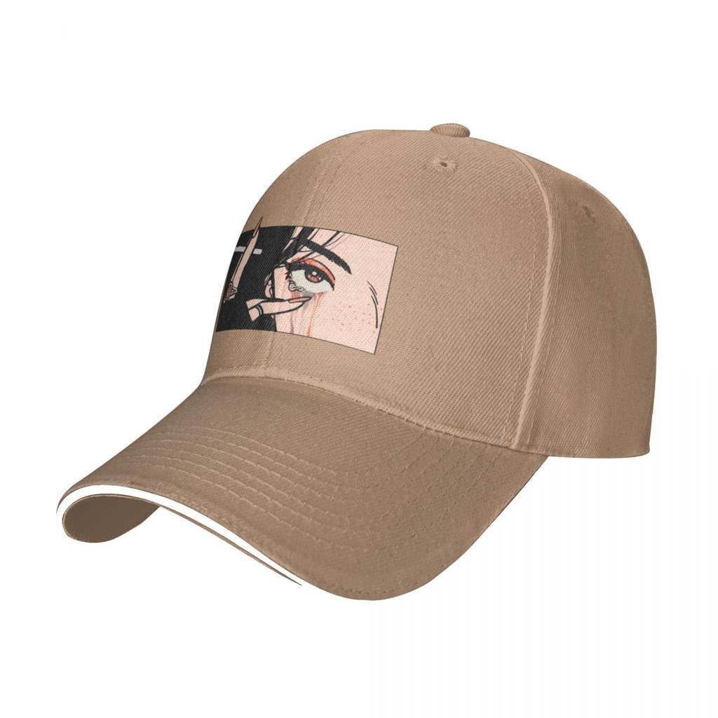 Crying Girl With Cigarette Baseball Cap Trucker Cap Anime Hat Women Unisex'S