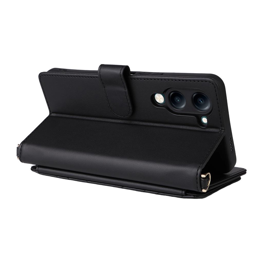 Чехол для vivo Y04 4G/Y29s 5G с плечевым ремнем, кошелек, кожаная обложка для телефона