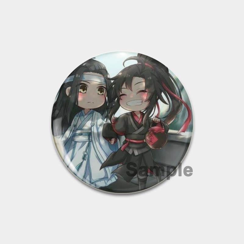 32/44/58 мм аниме Mo Dao Zu Shi брошь, булавки для одежды, аксессуары для рюкзака, мультяшная фигурка Lan Wangji/Wei Wuxian/Chen Qing Ling, значок