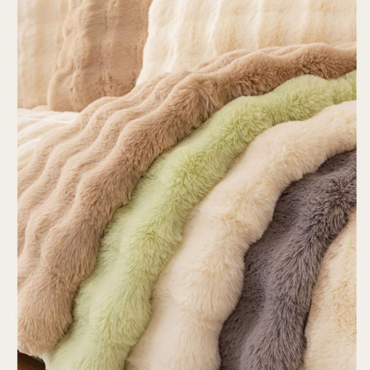 Мягкий плюшевый коврик для дивана с кроликом, зимняя теплая подушка для дивана для гостиной, утолщенный пылезащитный защитный чехол для мебели, домашний декор