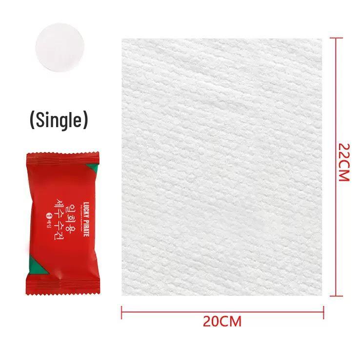 Compact Compressed Pure Cotton Towels - Thick, Individually Wrapped, Perfect for Travel, Easy Makeup Removal.