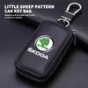 ADZ1 For Skoda Key Case Multifunctional Key Case Leather Keybag Zipper Keychain Wallet Rapid Octavia Derivative Enyaq-iV VisionS Yeti