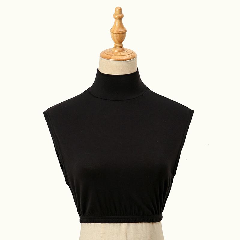 Набор из 4 шт. Эластичный подол Модал Ложные воротники Водолазка Высокий внутренний вырез Шея Для женщин Однотонный Квадратный Съемный воротник