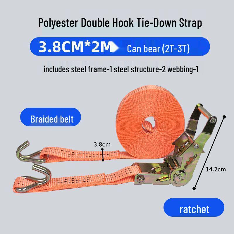 Heavy-Duty Wide & Thick Ratchet Tie-Down Straps for Cargo & Towing