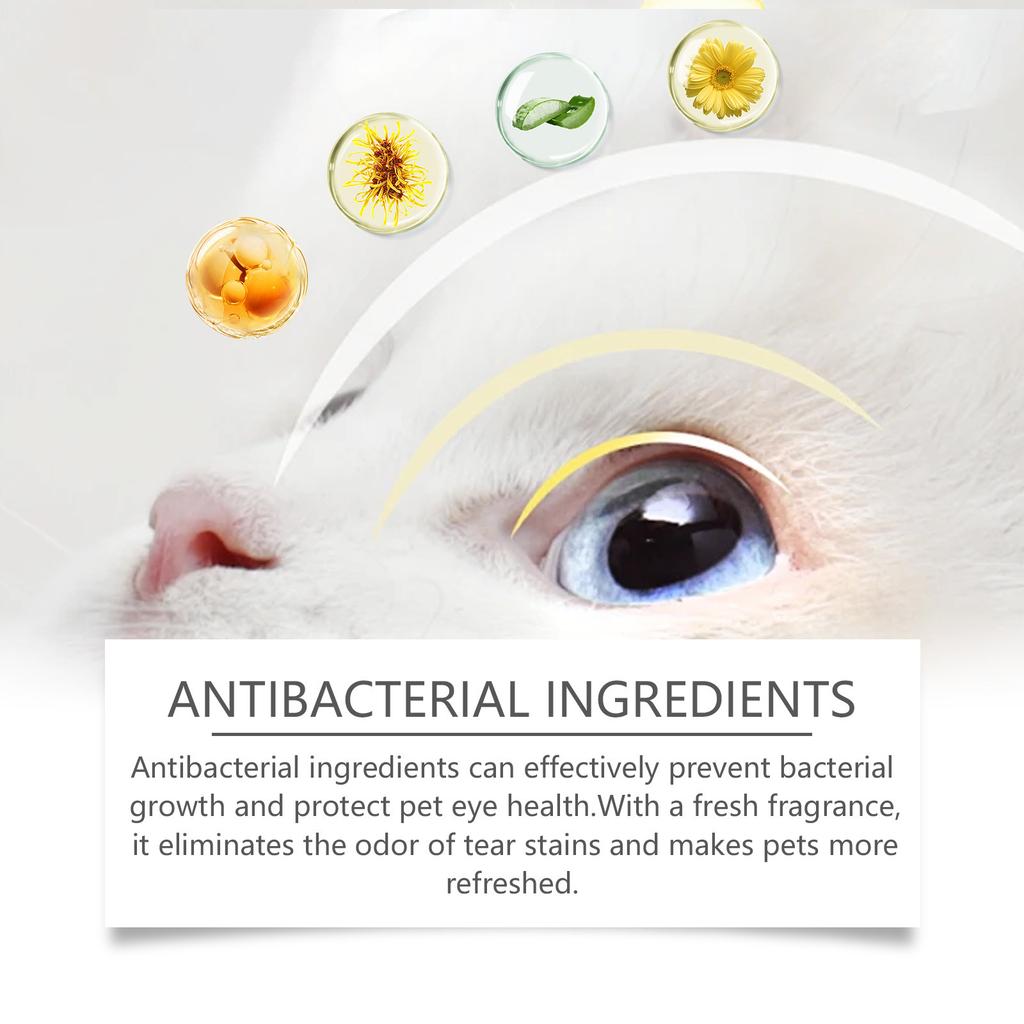 Очищающие салфетки для глаз кошек и собак, средство от пятен от слез домашних животных, мягкие очищающие подушечки 10 мл
