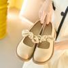 Японские маленькие кожаные туфли женские весенние и летние универсальные мягкие подошвы с одной педалью французские банты Мэри Джейн одинарные туфли