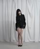 ETRE AU SOMMET Eyelet Point Cropped Leather Jacket (Black)