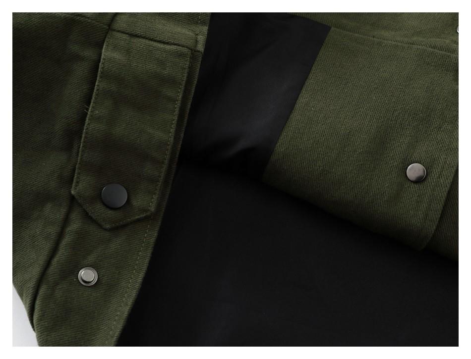 American Trendy Unisex Washed Retro PU Jacket N1581 - Color Block Lapel Workwear Style