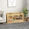 Small animal cage/gnawing cage, fir wood, including accessories and water bottle, 100 x 50 x 50 cm, natural