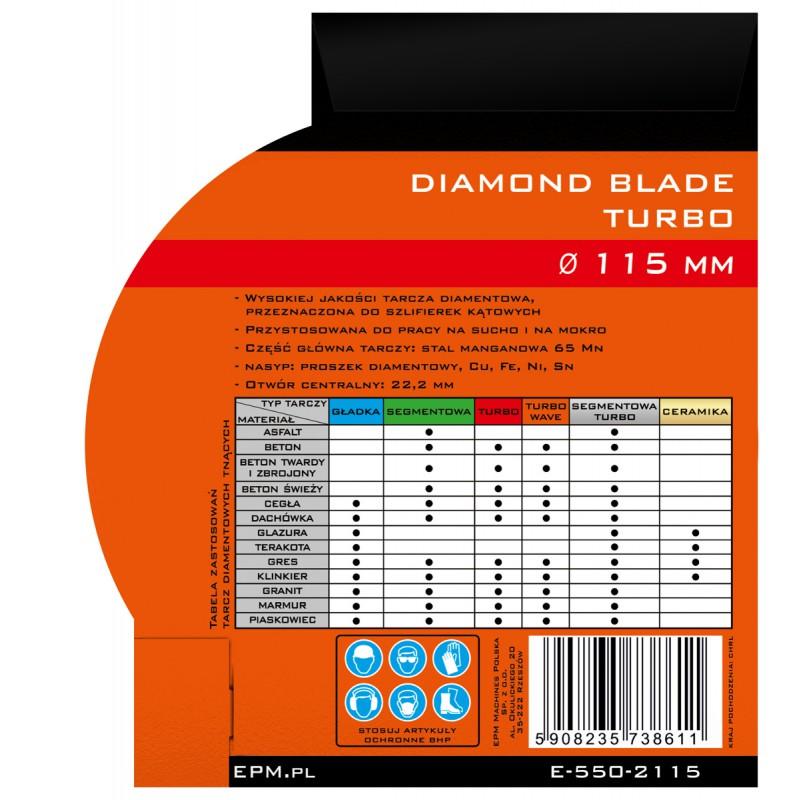 TURBO DIAMOND BLADE 115MM - E-550-2115