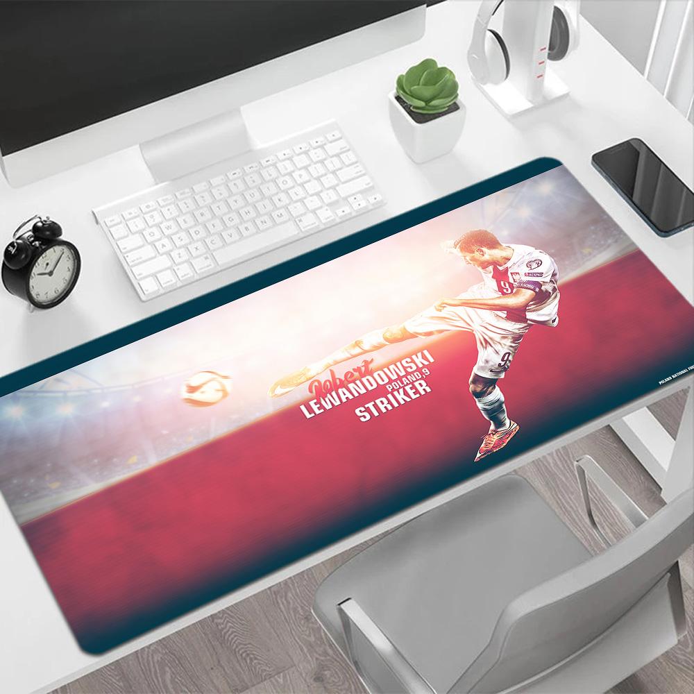 Polish Football Star Large Mouse Pad Gamer Mousepad Computer Desk Mat Non-Slip Rubber Base Computer Decor Item Office Use