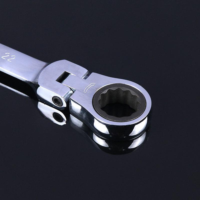 Регулируемый двусторонний храповый ключ - Стальная прямая головка для авторемонта