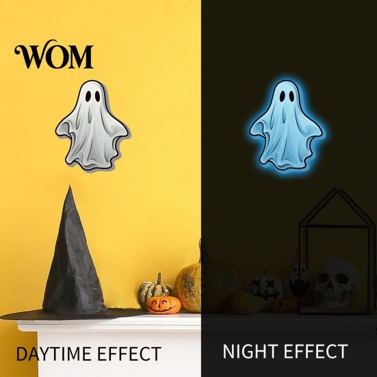 Waterproof PVC Wall Decor Luminous Ghost Stickers for Halloween Decoration, Glow in The Dark Decals Indoor Outdoor Glass Door Windows And Doors,