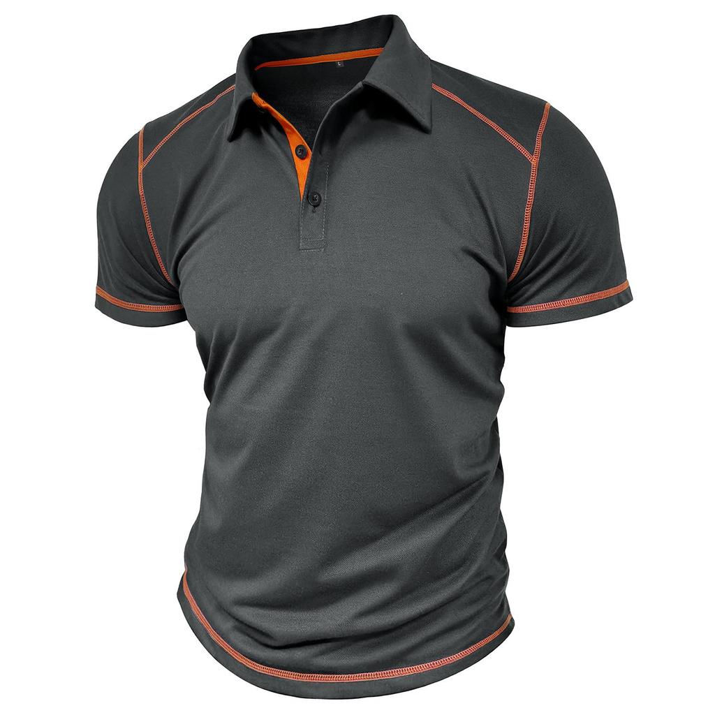 Мужская футболка-поло, хлопковая рубашка с короткими рукавами и цветными блоками, приталенные рубашки, пуловеры на пуговицах с отложным воротником, весна-лето, повседневная одежда
