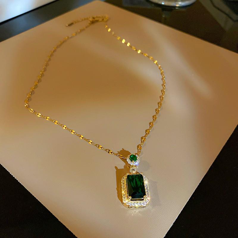 Золотое колье-боб из слитков - Нержавеющая сталь, Нишевый дизайн, Простая цепочка для ключиц, Универсальная модная бижутерия