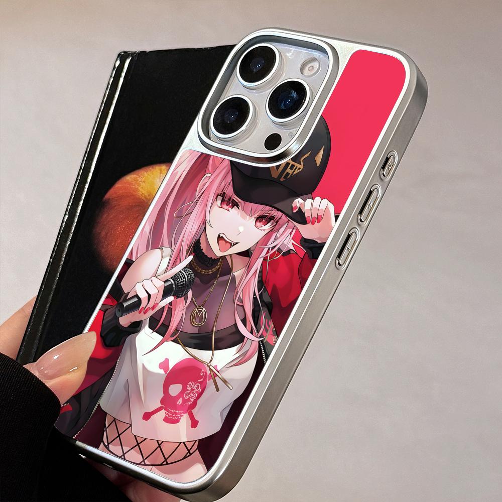 Holo Mori Calliope Silver Plating Mobile Phone Case for iPhone 17 16 15 14 13 12 11 Air Pro Max Plus Colorful Cover