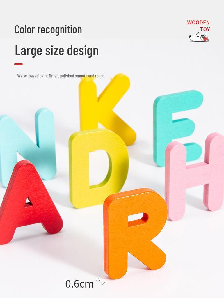 Kids' Wooden Alphabet & Spelling Learning Toys: Upper & Lowercase Educational Set