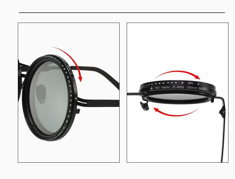 Полностью ручной работы поляризационный ND2-400 9-стоповый регулируемый фильтр нейтральной плотности солнцезащитные очки