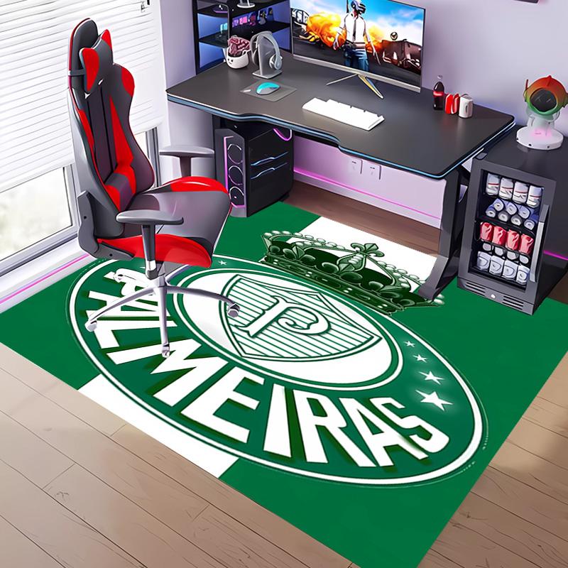 1pc SE Palmeiras logo Entrance Mat, Non-Slip Mat Area Rug,Room Decor, Outdoor Decor, Kitchen Rug,Doormat - Machine Washable, Easy to Clean