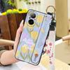 Fashion Design Ring Phone Case For Realme C67 4G Back Cover Kickstand Wrist Strap Anti-dust Anti-knock Soft Case Flower