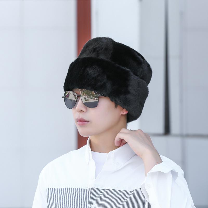Осенне-зимняя хлопковая шапка, мужская утолщенная норковая шапка, защита шеи, утолщенная теплая норковая шапка для пожилого папы