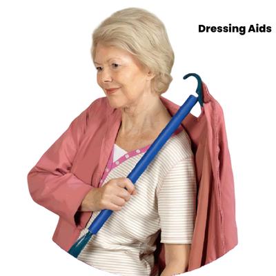 Палка для одевания, Палка для одевания с ручкой, рожком для обуви и инструментом для снятия носков, Вспомогательные средства для одевания обуви, носков, рубашек и брюк, Средство для самостоятельного проживания