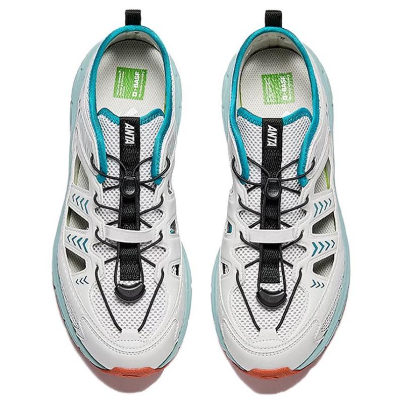 Anta men water shoes gray green textile synthetic leather stylish stitching breathable non-slip durable 912626655-4