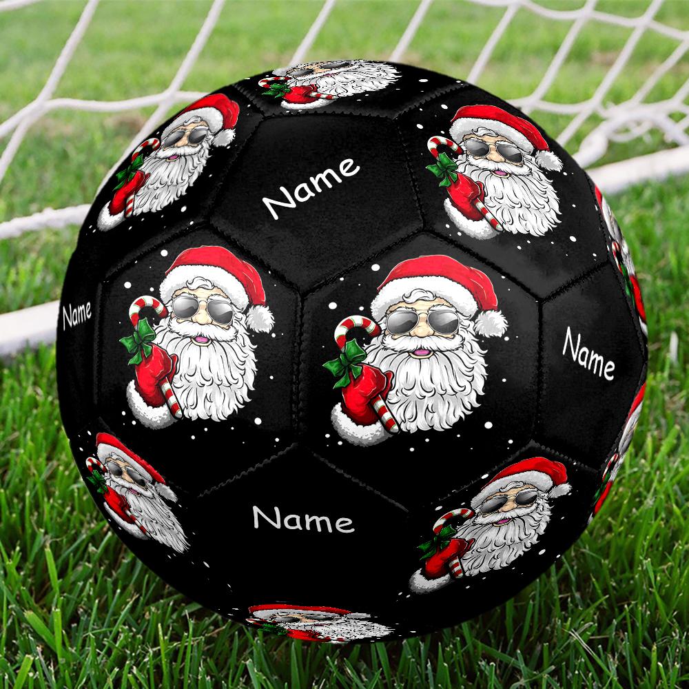 Custom Name Christmas Santa Claus Theme Size 5 Soccer Ball, Suitable for Both Indoor and Outdoor Matches, a Gift Suitable for Everyone.
