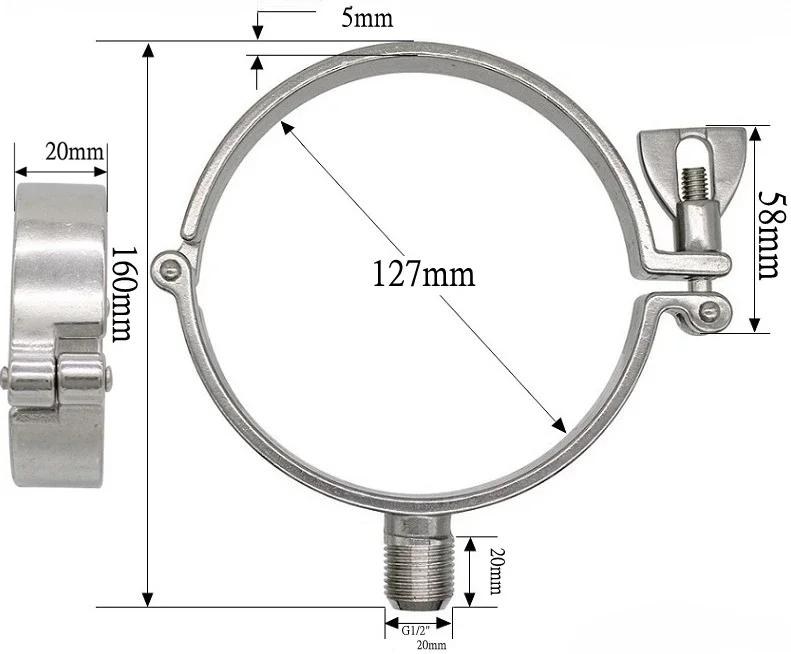 1/2" BSP Наружная Резьба X Fit 1/2" 3/4" 1" -12" Дюймов 12.7-305мм Диаметр Трубы Нержавеющая Сталь 304 Зажим-Кронштейн-Подвеска для Трубы Санитарный