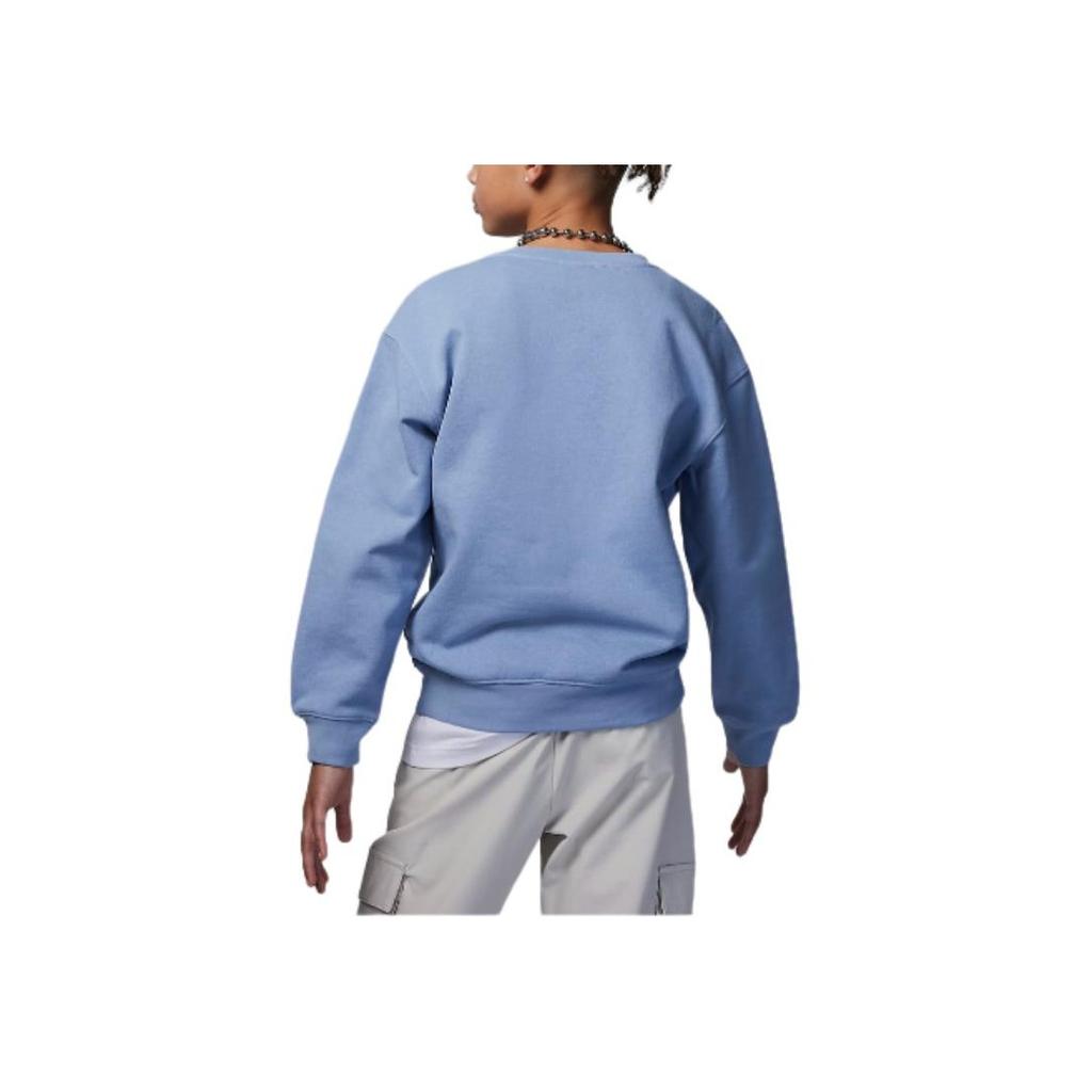 Jordan Essentials Solid Color Crow Neck Casual Long Sleeve Hoody Children sweatshirt Blue Gray HF2529-436