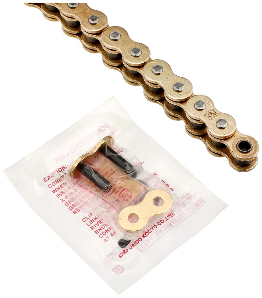Motorcycle Chain Caulk Joint Included For Two Wheel Motorcycles D.I.D 525VX3-110ZB G&G (Gold)
