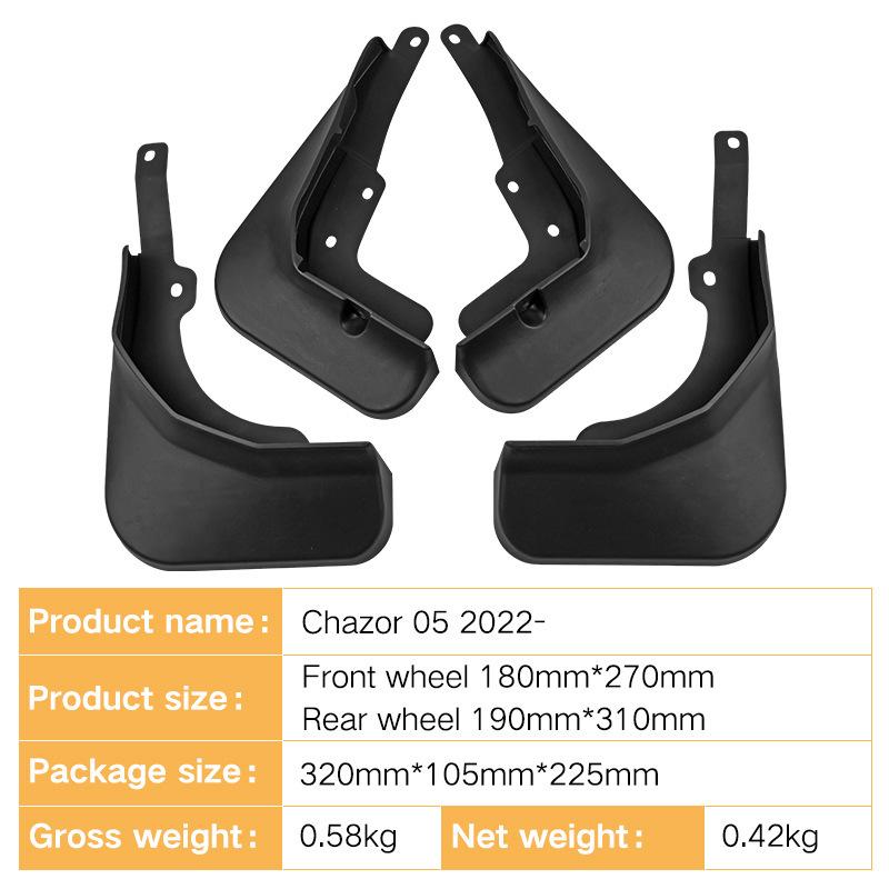 4x Tyre Mudflaps Mudguards Fit for BYD Chazor 05 - Mudguards Tire Fenders Mud Flaps Wheel Guards Accessories Waterproof