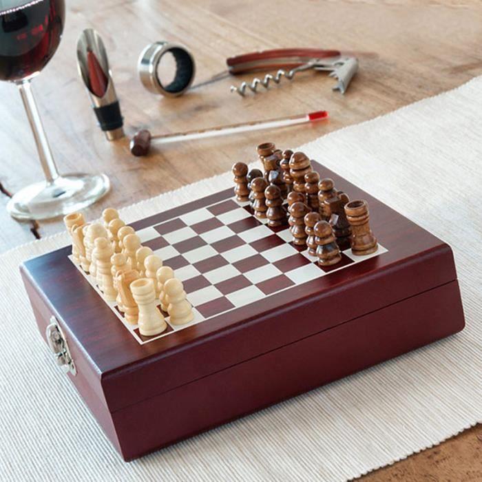 SHOP-STORY - Wine Accessories and Chess Set In a Box (37 Pieces) Ideal Gift for Wine and Chess Fans