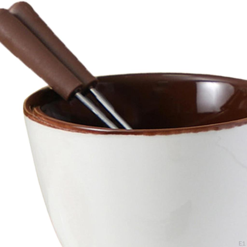 Chocolate Fondue Pot Tea Light Porcelain Melting Cheese Anniversary Melter