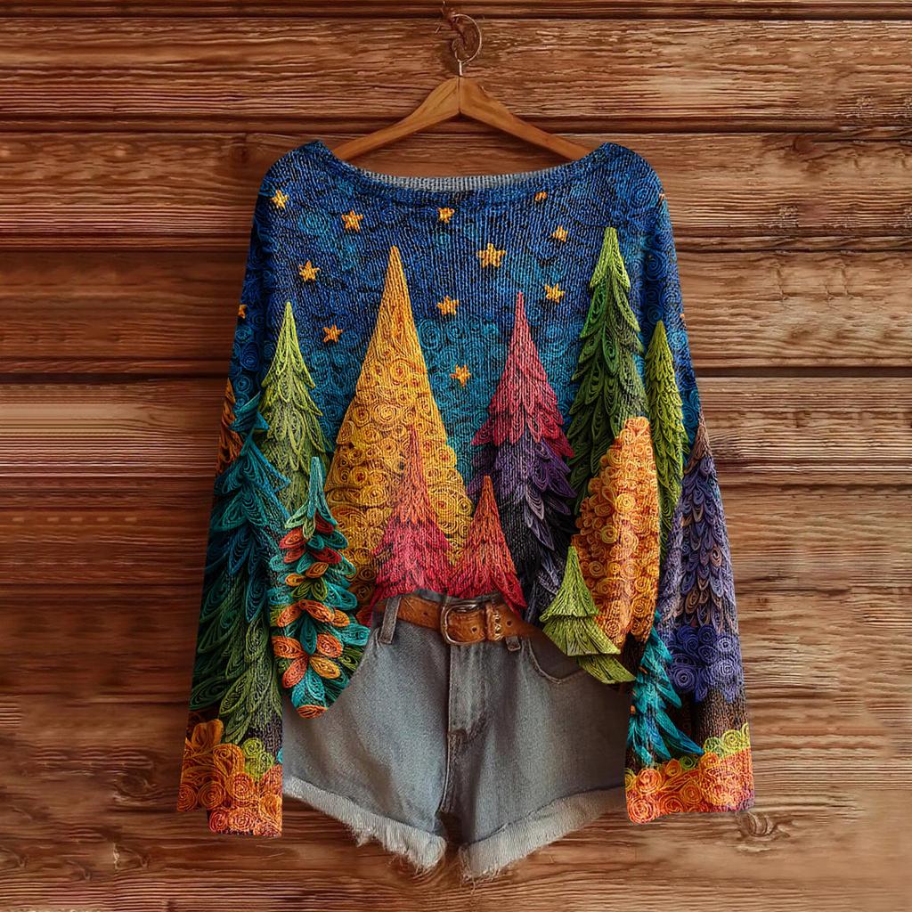 Women's Fashion Long Sleeve Christmas Snowman Snowflake Print Jacket Cardigan