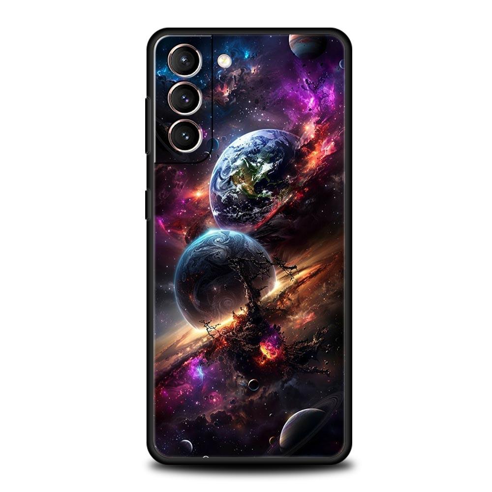 Universe Starry Sky Moon Phone Case Cover for Samsung Galaxy S25 S24 S23 S22 S20 S21 FE Ultra S25Edge S10 Plus 5G Soft TPU Shell
