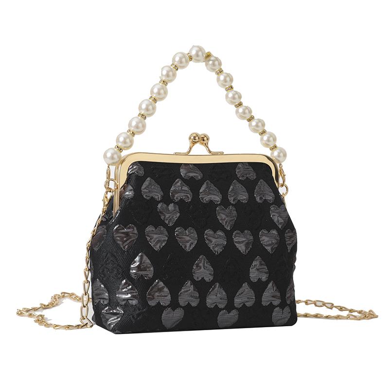 Luxury Beaded Clutch Bag with Chain for Women Evening Bag Shell Design Messenger Handbag Printed Fashion Standard Shoulder Bag New