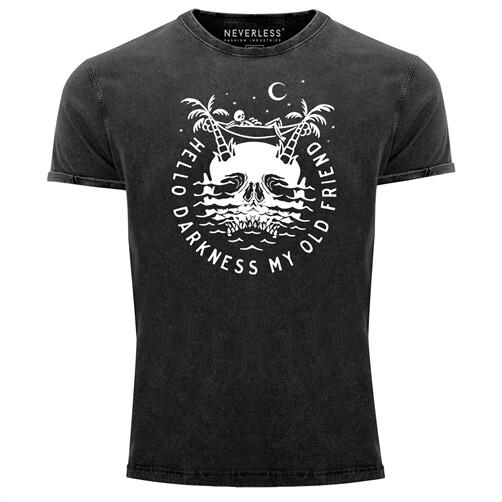 Men's vintage shirt print shirt T-shirt print used look slim fit Neverless®-