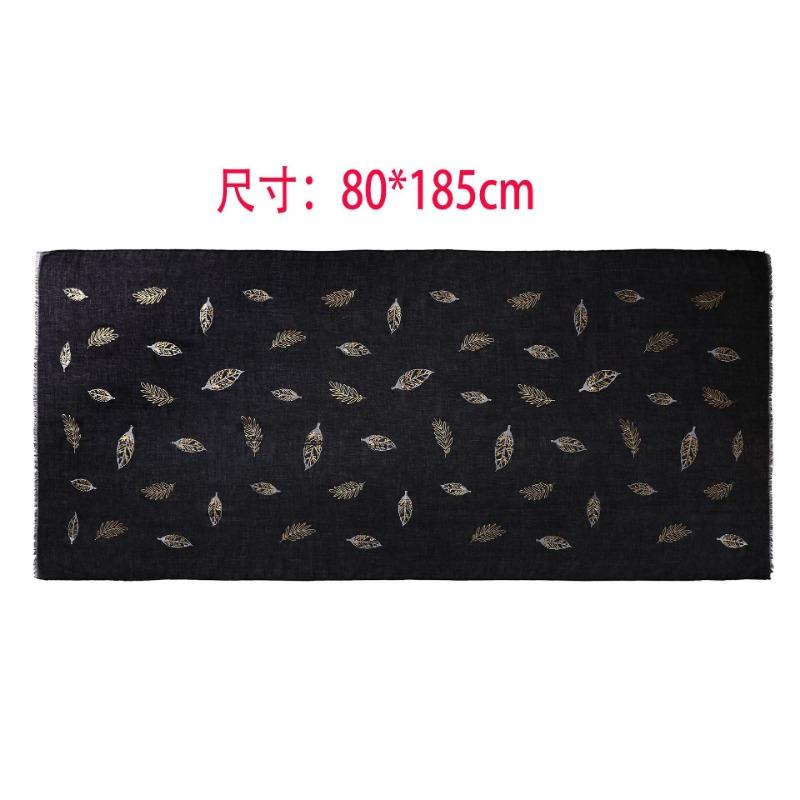 Ethnic Style Gold Foil Printed Scarf Soft Polyester Women S Fashion Scarf