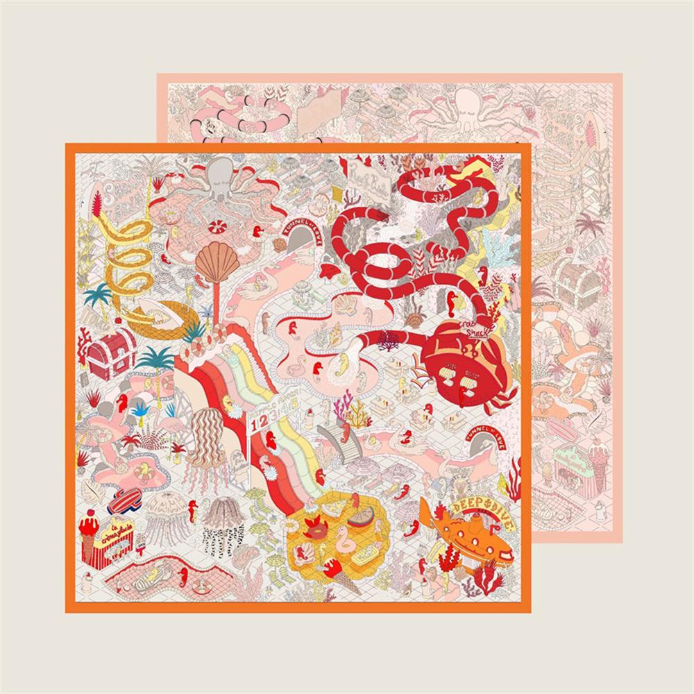 Silk Scarves Wraps Leather Boots Printed Twill Silk Scarf Women Shawls Luxury Design Hijabs Fashion Square Curled Shawl