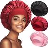 New Women's Satin Solid Wide-brimmed Sleeping Hat Unisex Head Wrap Elastic Band Cap Hair Care Bonnet Night Hat Bonnet De Nuit