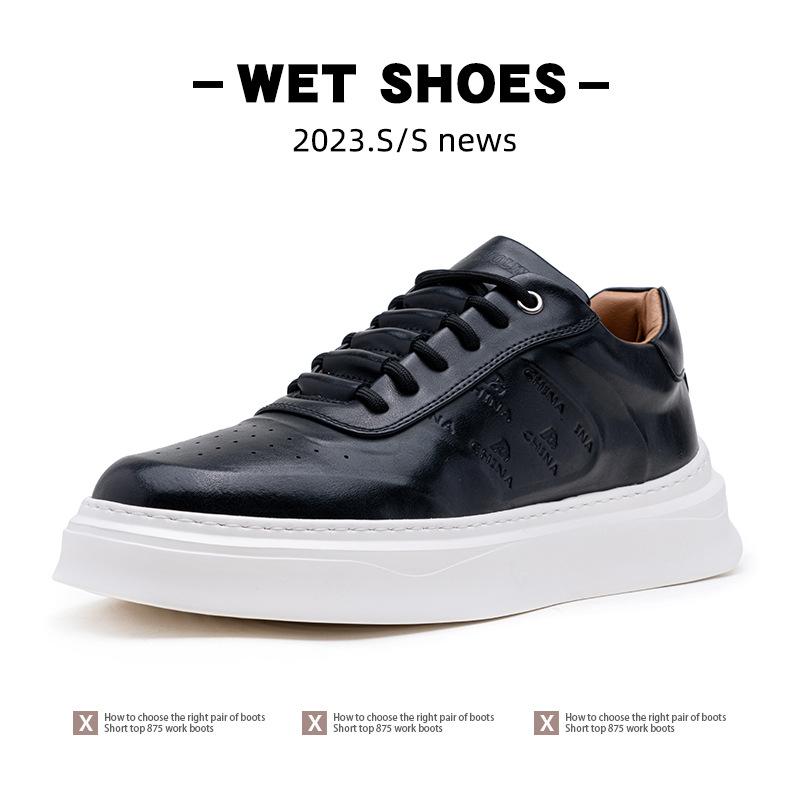 Extra Large Size Men's Shoes Spring 2025 New Trend Board Shoes British Style Color Polishing Casual Shoes Soft Sole White Shoes Men