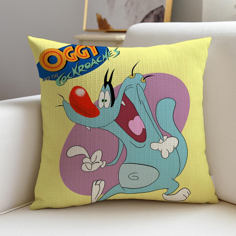 OOggy and the CockroachesS Наволочка Дышащая и приятная для кожи льняная наволочка квадратная съемная и моющаяся подушка