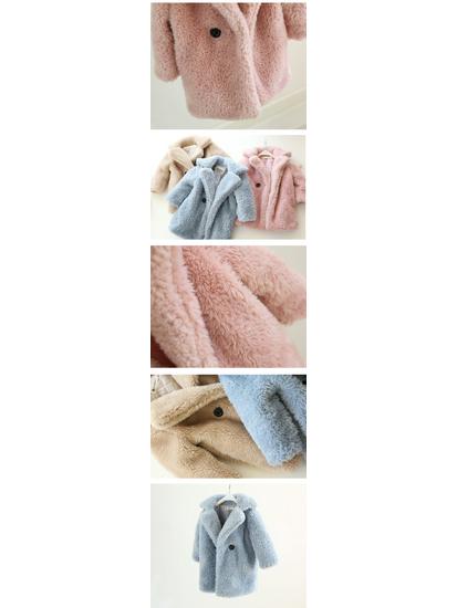 Новое осенне-зимнее пальто для девочек из искусственного меха и хлопка с флисом с частицами - для детей среднего и старшего возраста