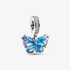 Новинка 2023 года, подвески из стерлингового серебра 925 пробы, бусины, оригинальные черепахи-хамелеоны, синие кристаллы, подходят для браслетов Pandora, ювелирные изделия своими руками для женщин